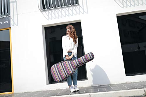 ZHRUNS Guitar Bag Bohemian Acoustic Guitar Case Soft Foam Padded 40/41 Inch Guitar Gig Gag Backpack with Neck Protector Pillow Pad,Dual Shoulder Strap&pocket (Colorful pattern)
