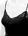 RT1004 Ladies Adjustable Spaghetti Strap Lace Trim Long Tunic Cami Tank Top Black L