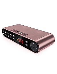 Antimi - Altavoces Bluetooth con radio FM, reproductor MP3, altavoz inalámbrico portátil estéreo, con sonido HD, micrófono integrado, audio de alta definición y graves mejorados