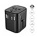 Travel Adapter, Worldwide All in One Universal Travel Adaptor AC Power Plug Converter Wall Charger with 4 USB Charging Ports for USA EU UK AUS Cell phones Laptop