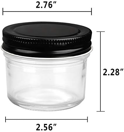 4oz Glass Jars With Lids Small Mason Jars Wide Mouth Mini Canning Jars With Black Lids For Honey Jam Jelly Baby Foods Wedding Favor Shower Favors Spice Jars For Kitchen Home Set Of 40 Buy Online At Best Price In