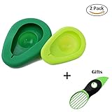 Avocado Saver and Holder Silicone Food Savers Avocado Fresh Keeper Storage Cover, Set of 2,Free Gift Avocado Slicer,Multi purpose avocado meat slice separator, special knife core remover