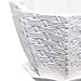 MyGift Decorative Woven Design Star Shaped White Ceramic Flower Plant Pot/Succulent Display Planter Container
