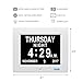 Digital Calendar 15.6 inch Digital Calendar Day Clock with Clear Large Non-Abbreviated Day & Month Wall Hanging or Desk/Shelf Clock Dementia Clock Pefect for Memory Loss Elderly Seniors Mother's Day