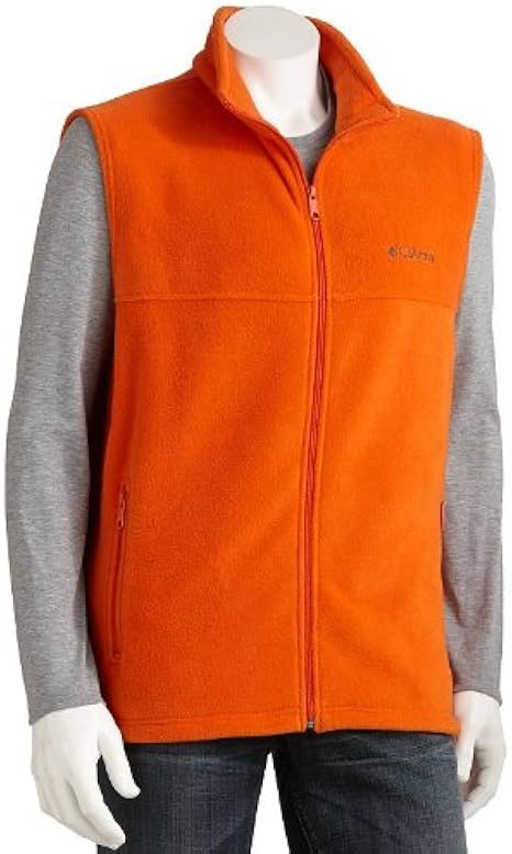 orange columbia fleece jacket