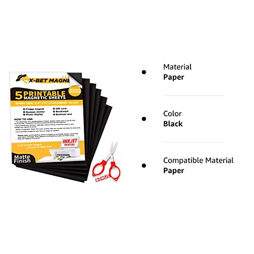 Printable Magnetic Sheets - Each 8.5” x 11” - Flexible Magnet Sheets ...