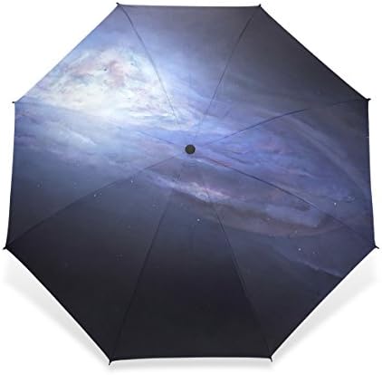 Littleli Iceland Night Sky Star Northern Lights Pattern 100% Fabric and Aluminium Foldable High-quality Umbrella (41 Inch)