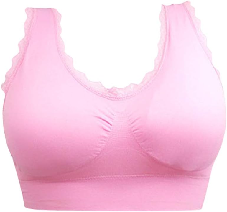 Goldweather Women Seamless Sports Bra Back Pocket Breathable Bras - Padded High Impact for Yoga Workout Activewear Bra