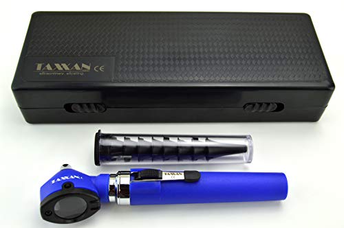 TAXXAN Fiber Optic Otoscope Set Blue in CASE ENT Diagnostic Set Otoscope with Disposable Speculum