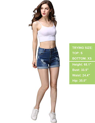 cunlin Crop Top Cami Camisole Summer Women Sexy Slim Sleeveless Spaghetti Strap Tank Top White S - Thumbnail 5
