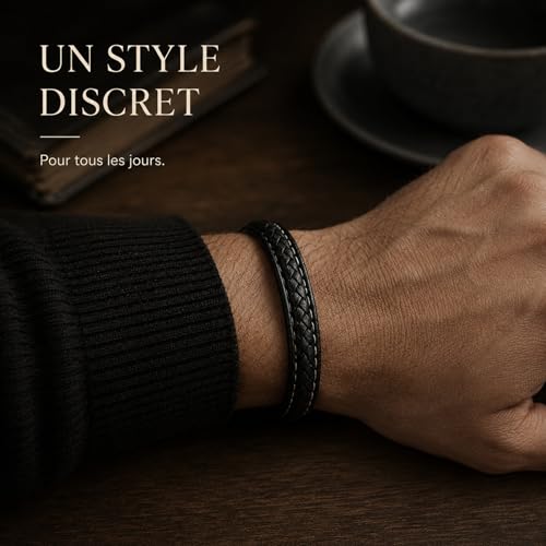 Lueaurra Bracelet pour Papa, Cadeau Fete des Peres, Idee Cadeau Noel Anniversaire pour Papa, Bracelet Homme avec Coffret et Carte