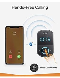 Anker Roav SmartCharge T1, Bluetooth FM Transmitter for Car, Audio Adapter and Receiver with Big LED Display, PowerIQ 2.0, Hands-   ing, and AUX Output, Compatible with Quick Charge 3.0 Devices