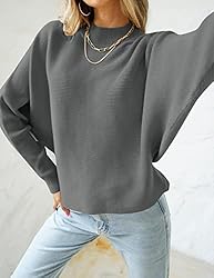 ZESICA Women's 2024 Fall Turtleneck Batwing Long