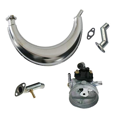 HGC Red Air Filter & Muffler Exhaust Pipe & Carburetor & Intake Manifold & Carburetor Intake Manifold Fits 49cc 66cc 80cc 2 Stroke Engine Motorized Bicycle Bike - Thumbnail 6