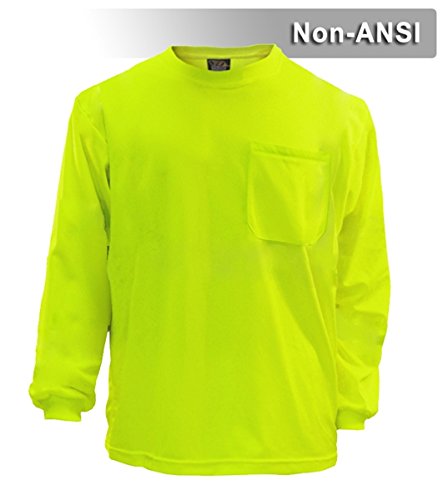 Brite Safety Style 213 Hi Vis Shirt | Long-Sleeve Safety Shirt with Pocket | Non-ANSI | Lightweight Birdseye Moisture Wicking Shirt for Men & Women (Medium, Hi Vis Yellow) - Thumbnail 3