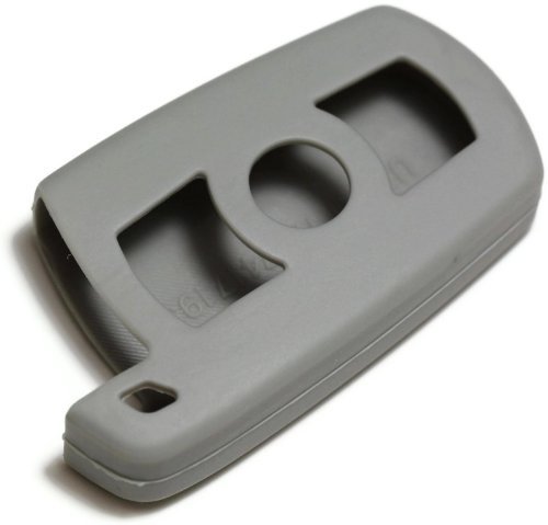 Gray Silicone Key Fob Cover Case Smart Remote Pouches Protection Key Chain Fits: BMW X5