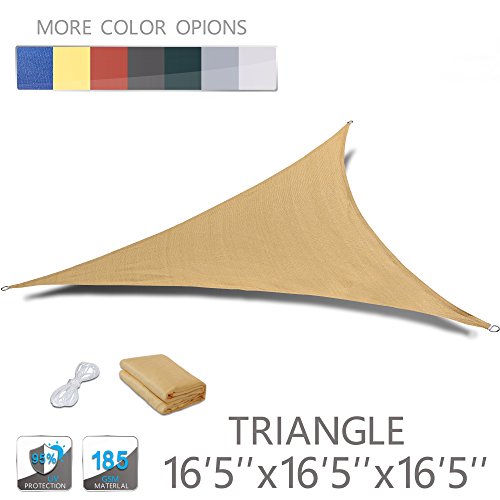 LOVE STORY 16’5” x 16’5” x 16’5” Triangle Sand UV Block Sun  ...