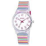 Zeiger Cool Display Easy Read Time Teacher Teen Young Girls Children Kids Watches Resin Band(Colorful)