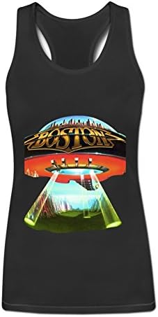 Luoshan Women's Boston Rock Band Graphic Tank Top M Black