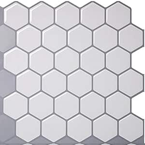 Pegatina De Vinilo Blanco Roto Hexagonal, Papel Tapiz Autoadhesivo