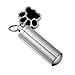 HooAMI Pet Puppy Dog Paw Cylinder Cremation Urn Necklace/Keychain Keepsake Ashes Pendant Memorial Jewelry