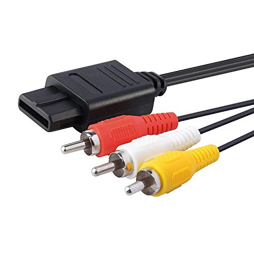 Yliquor New Black AV Audio Video Adapter Cable Cord for SNES Super NES Nintendo N64 Gamecube (Black) - Thumbnail 2