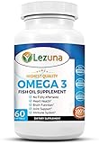 Lezuna Premium Fish Oil 2000 MG Omega 3, 800mg EPA, 400mg DHA, Burpless, 60 Softgels