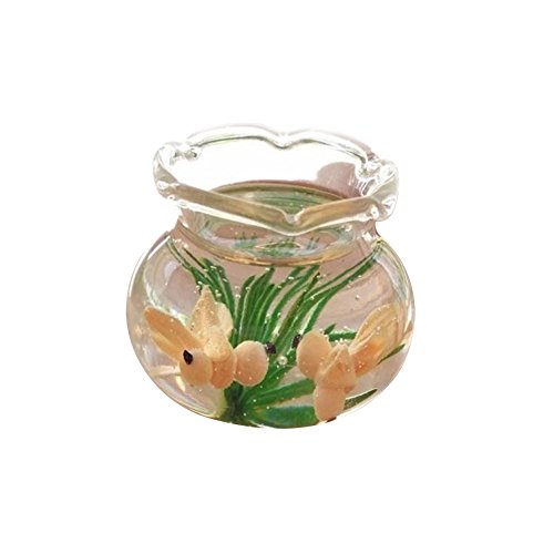 AkoMatial Dollhouse Furniture Accessories, Mini Decoration Resin Miniature Fish Tank Accessory Toy for 1/6 1/12 Dollhouse - Yellow