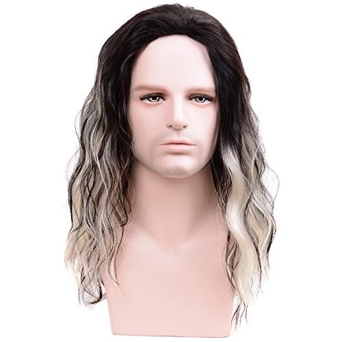 Anime Cosplay Costumes For Men With Wings - Menoqi Mens Wig Short Curly Male Hair Wigs Shoulder Length Ombre Golden