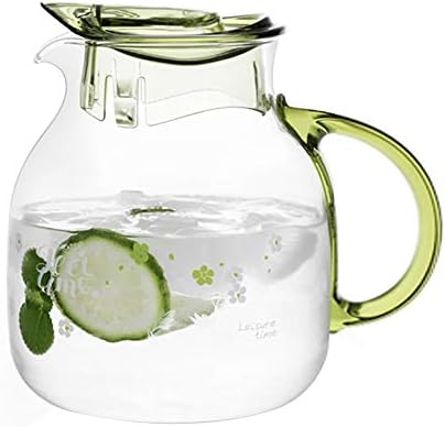 Summer Glass Jug Pitcher (1.5L / 50oz) with Handle, Explosion Proof for Hot and Cold Liquids, for Homemade Juice, Iced Tea, Coffee, Mulled Wine - Blue/Green