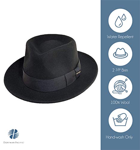 Water Repelant Wool Felt Fedora Hat 