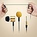 Earbuds, Headphones CL-Power In-Ear Earphone [Updated Packaging] Wired Cell Phone Stereo Headset with Mic and Volume Control for iPhone iPad iPod MP3 Player Samsung and other Smartphone (Golden)