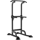 SogesHome Multi-Function Power Tower Pull Up Bar Dip Station for Home Gym | Height Adjustable PullUp Dip Stand, Full Body Strength Training Equipment, Fitness Workout for Push Ups Dips, 330LB Capacity
