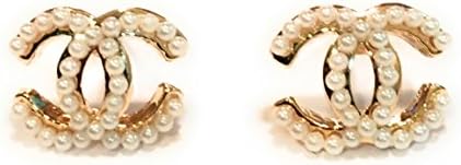 KC Luxury Designer Classic Gold Pearl Earrings