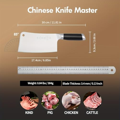 SHI BA ZI ZUO Steak Knife Chef Knife (Silver-SL2136-A)