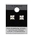 Mens Gold Tone Square Cz Basket Set Princess Cut Clear Stud Earrings 7mm