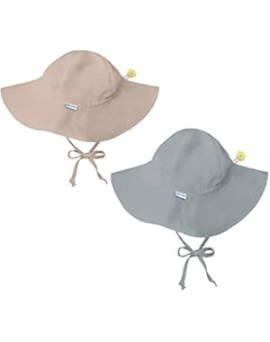i play 2 Pack UPF 50+ Sun Protection Wide Brim Baby and Toddler Sun Hats Khaki