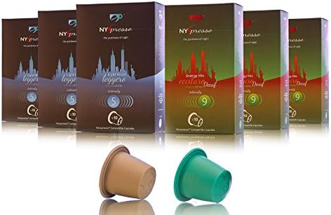 NYXpresso Eccitare Decaf, Leggero Nespresso Compatible Capsules (60 Pods) – Fine, Fresh Ground Coffee Blend – Ecofriendly, Recyclable Cups – Rich, Bold Taste