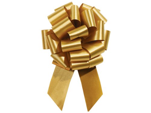 A1BakerySupplies Gift Wrap Christmas Wedding Gift Wrap Pull Bows Pull String Bows 5.5 Inch 20 Loop - Set of 10 (Holiday Gold)