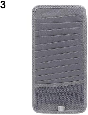 qingsb Car CD DVD Disk Card Visor Storage Case Holder Anti-scratch Organizer Clip Bag - Gray