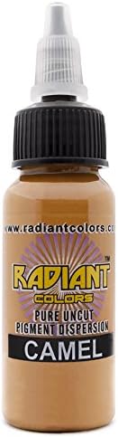 Radiant Colors Tattoo Ink Professional Tattooing Inks Fluid Vegan Pigments 1/2 oz Half Ounce Camel