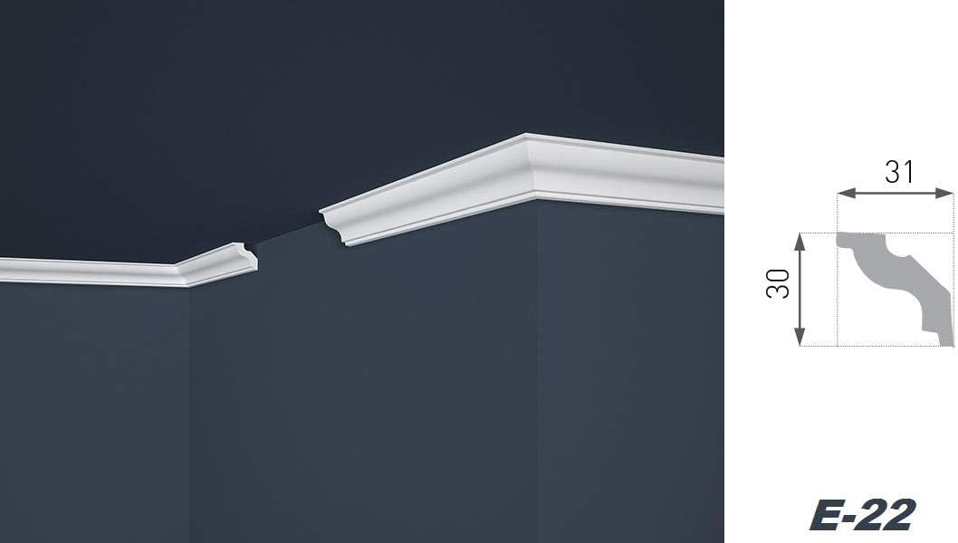 2 Meter 30 x 30 mm E-22 Stuckleisten aus Styropor riesige Auswahl