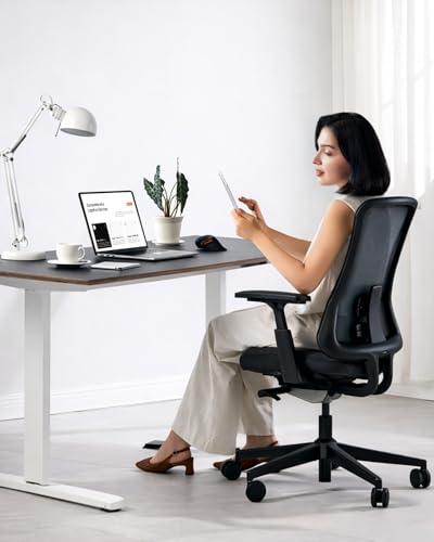 ProtoArc Ergonomic Desk Chair High Back Nylon Mesh, Incline Weight-Adaptive, Breathable Seat, Adjustable Arms, Tilt Lock (Flexer Pro – Black)