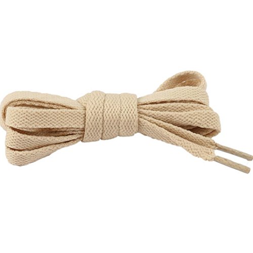 Alonea Flat Coloured Athletic Sneaker Shoe Laces Strings Shoelaces Bootlaces (Beige)