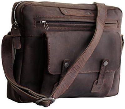 Artandcraft - Leather Messenger Satchel Shoulder Briefcase Business Bag unisex cross body