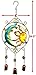 Bejeweled Display Moon and Sun Faces w/Stained Glass Wind Chimes Bell