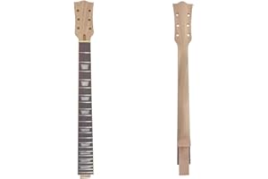 Yinfente Electric Guitar Neck 22 fret 24.75 inch Mahogany Rosewood Fretboard Guitar Neck Replacement Set in Heel DIY guitar project (standard style)