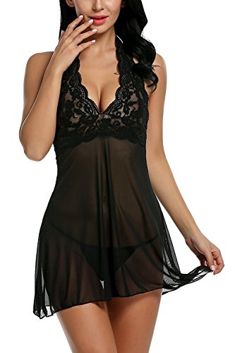 Avidlove Negligee Damen Nachtwäsche Nachtkleid Nachthemd Spitze Lingerie Dessous Reizwäsche Set Sleepwear Kleid – Bild 3