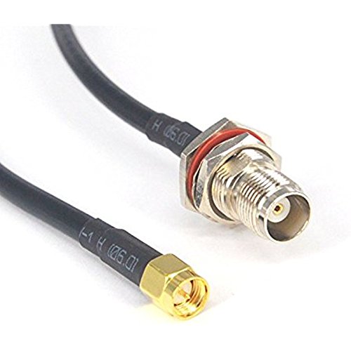 RF Cable TNC Female Bulkhead O-ring to SMA Male Coax Connector Adapter Extension 1.6 Feet ships from USA