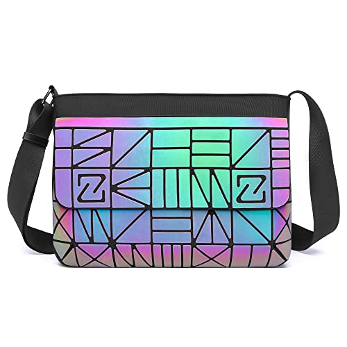 Holographic Crossbody Bag Ladies Shoulder Bag Geometric Luminous Bag